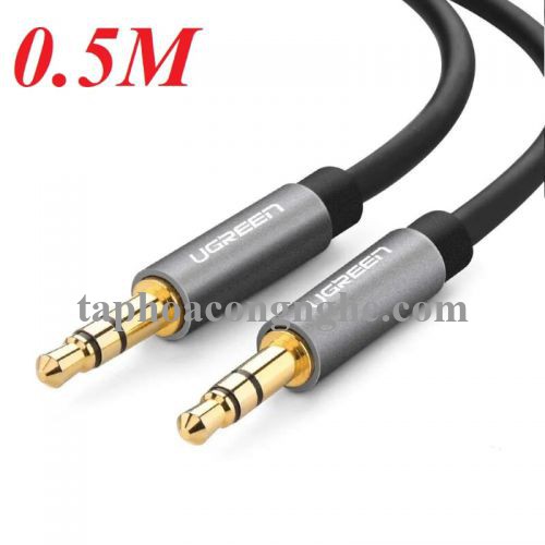 Ugreen 10732 0.5M màu Đen Cáp âm thanh 2 đầu 3.5mm dương dây tròn TPE cao cấp AV119 30010732